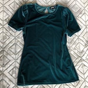 LNC Express Velvet Puff Sleeve Top